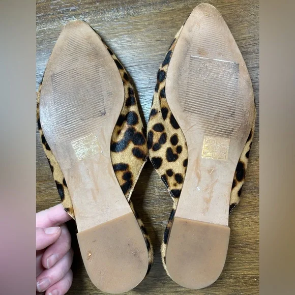 Madewell The Remi Mule in Leopard Calf Hair Leather Size 7 Slip On Flats - Picture 4 of 4